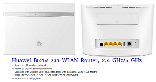 makker Tung lastbil Avenue Huawei B525s-23a – 4G, LTE (CAT6), WLAN Router, with WiFi at 2.4 and 5 GHz  | EMCU-HomeAutomation.org